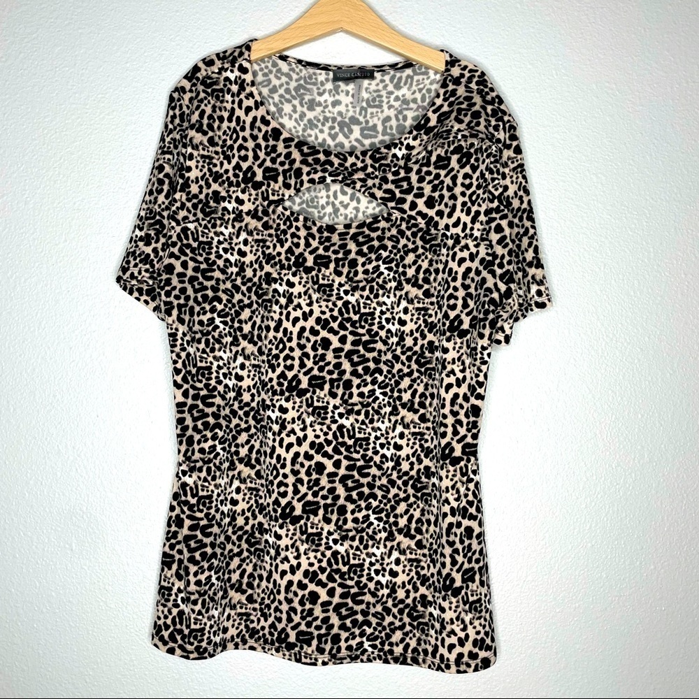 Vince Camuto M Leopard Keyhole Shirt